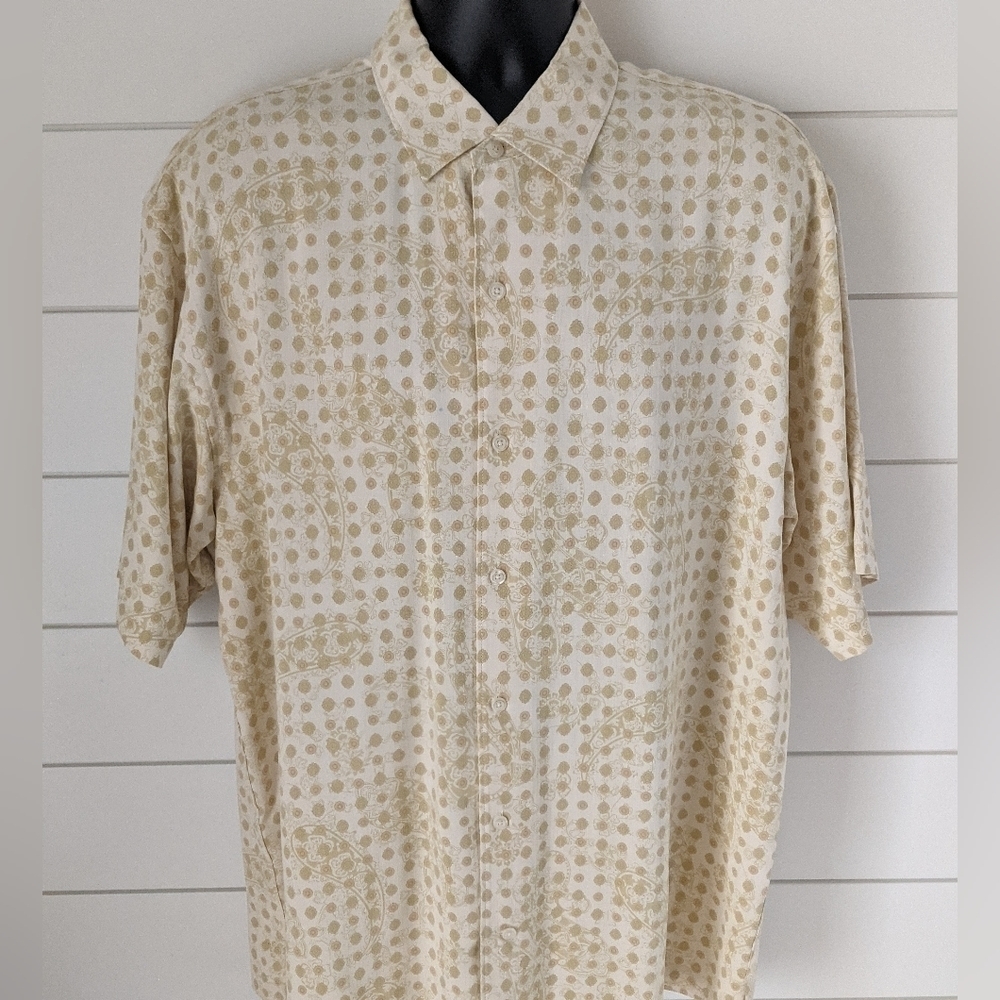 Tommy Bahama Short Sleeve Button Up Silk Shirt Men's Xl